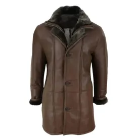 Men's 3/4 Length Sheepskin Duffle Coat – Warm & Stylish