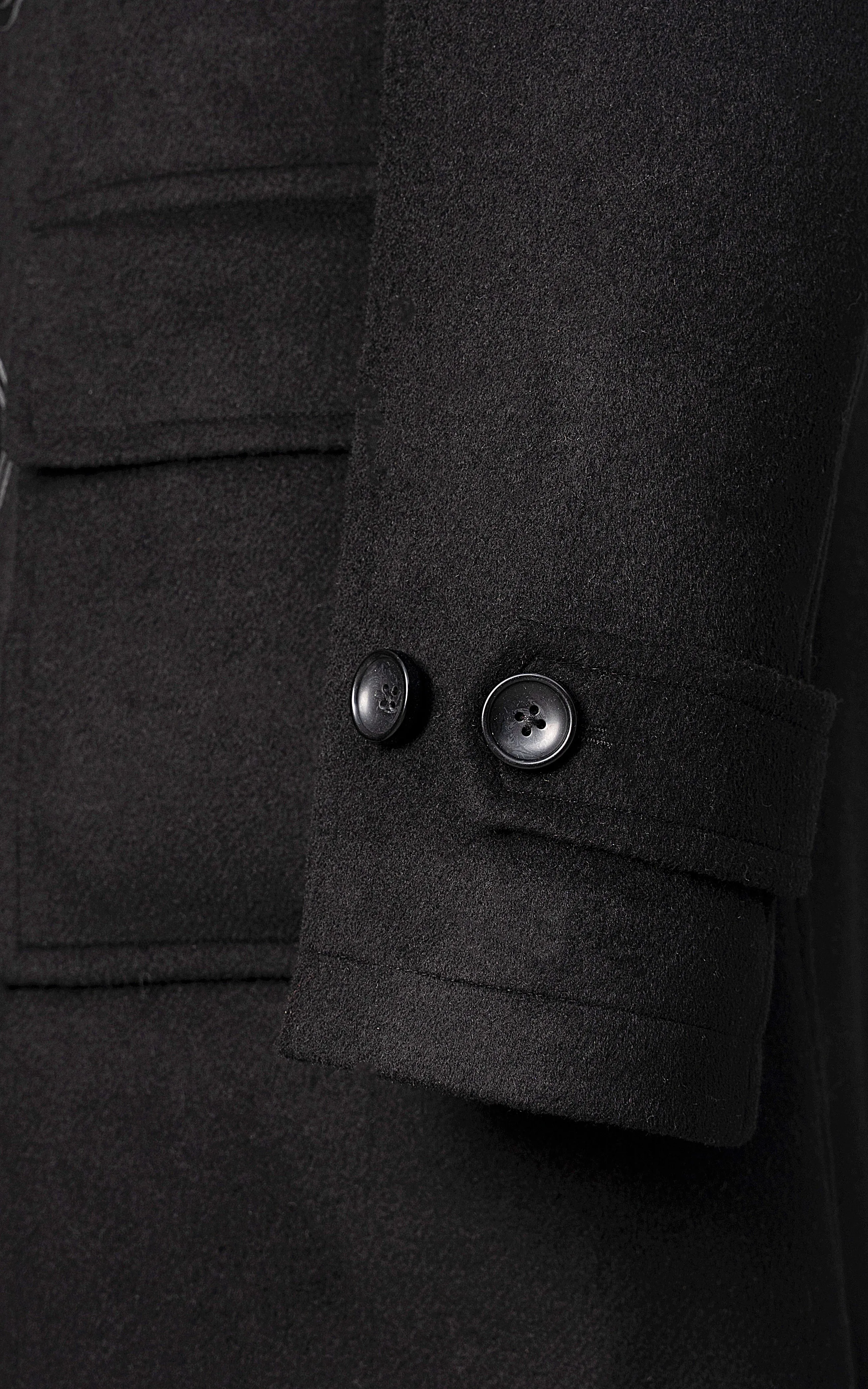 MEN'S HOODED DUFFLE COAT BLACK