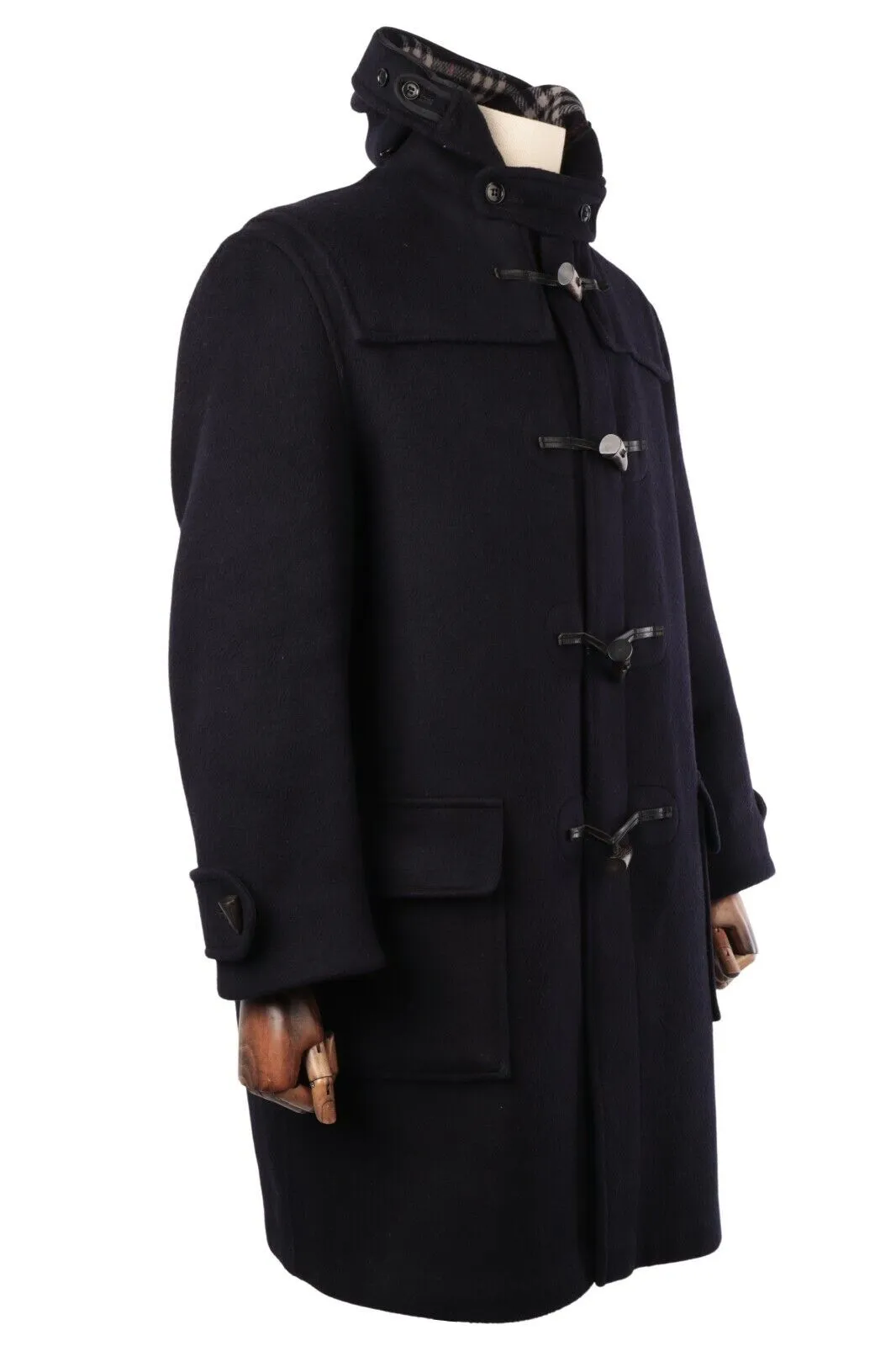 Men's Vintage BURBERRYS Navy Wool Duffle Coat Size EU 50 / 40 UK