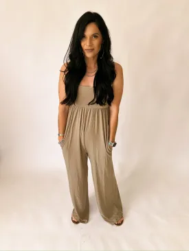 Mila portabella buttery soft wide leg jumpsuit
