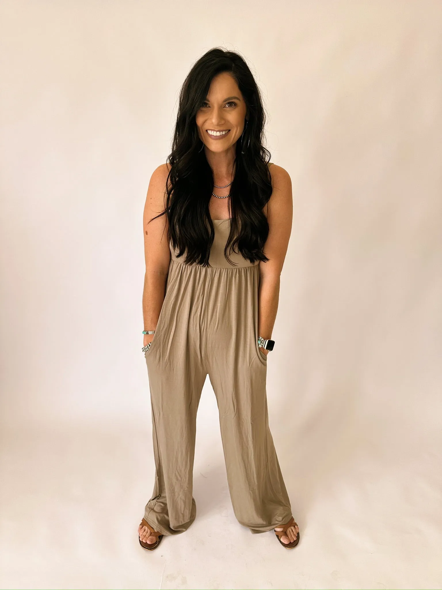Mila portabella buttery soft wide leg jumpsuit