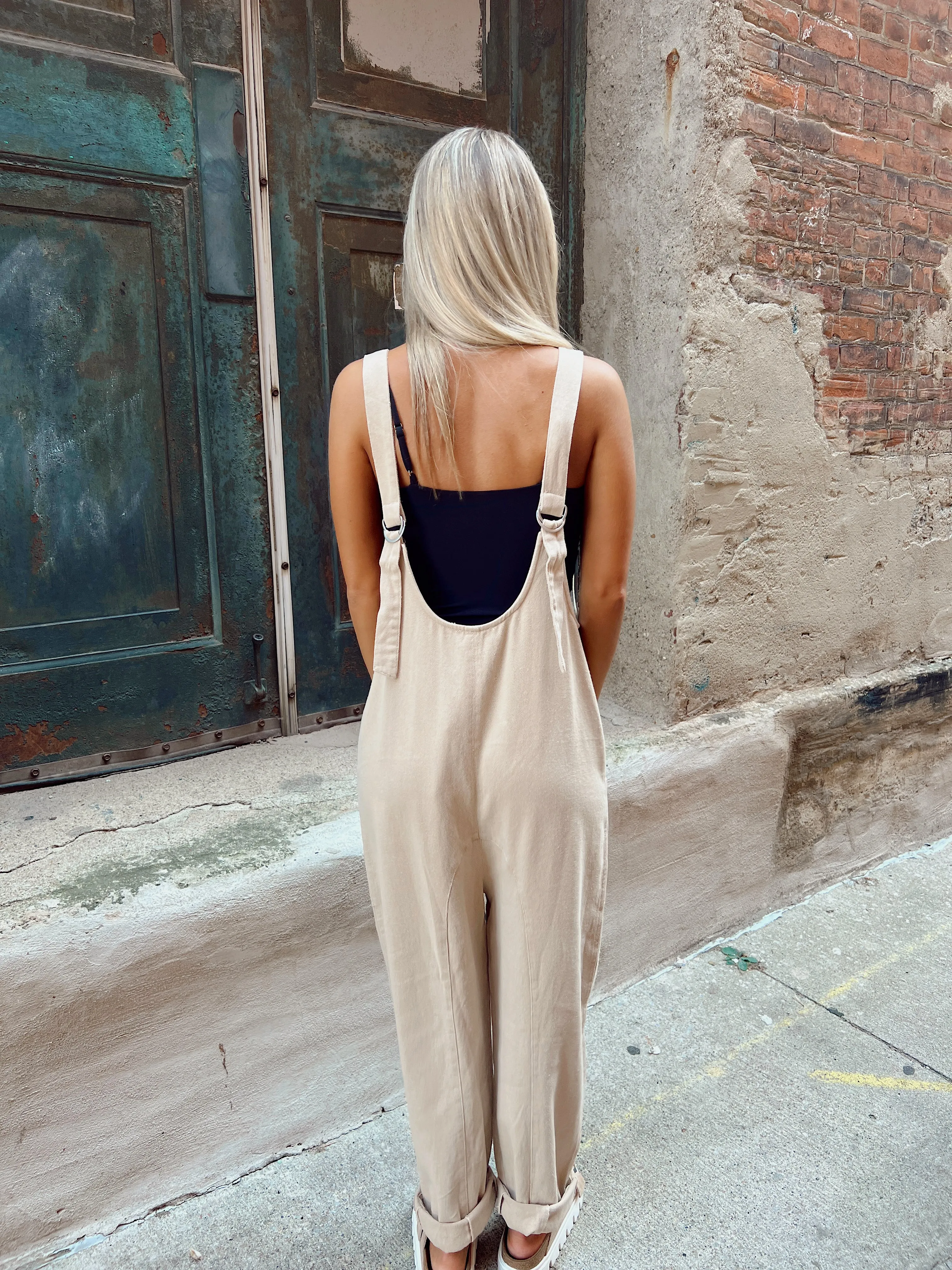 Nocturnal Taupe Overall Jumpsuit