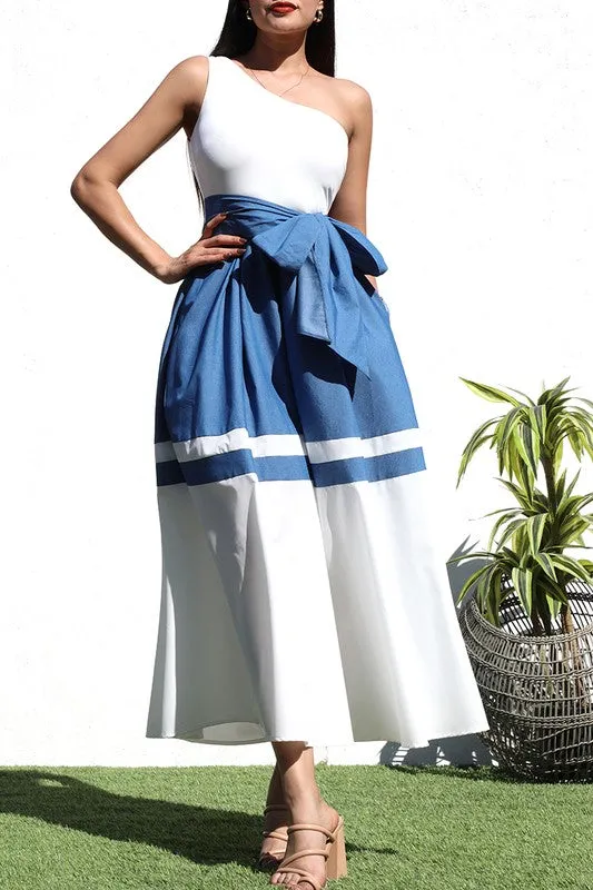 One Shoulder Midi Dress
