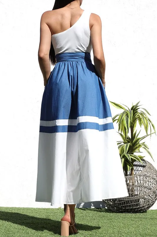 One Shoulder Midi Dress
