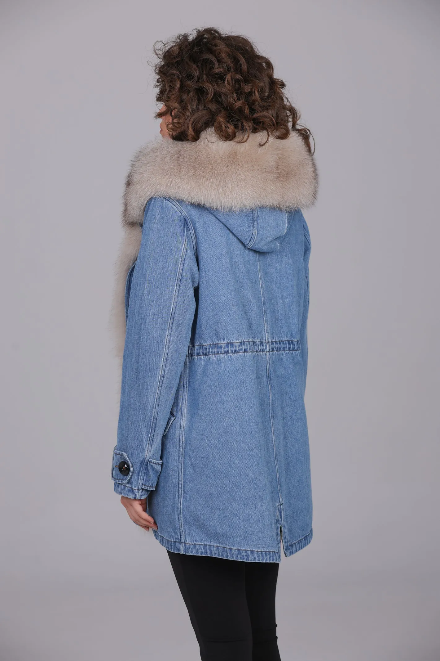 Parka in cotone tecnico impermeabile long beige