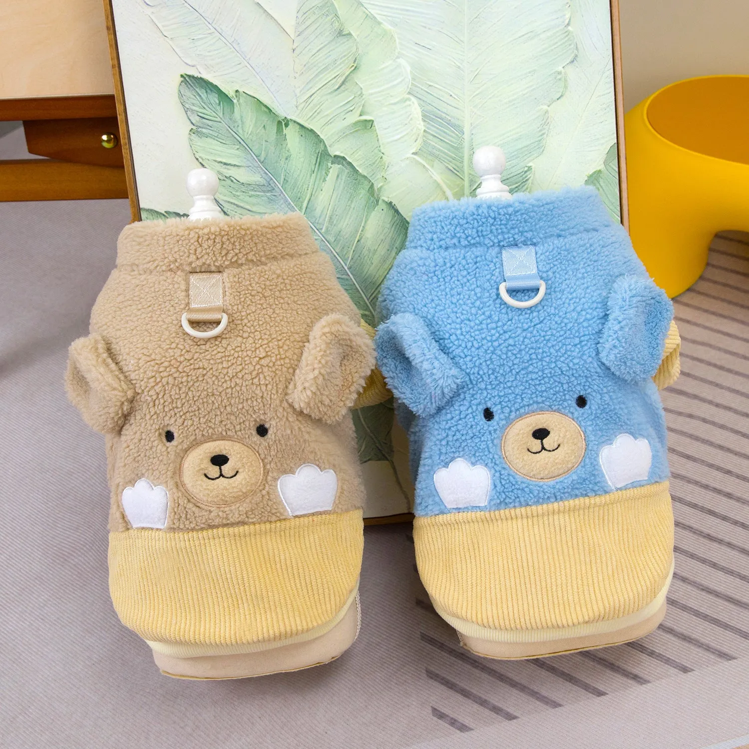 Pet Clothes | Lamb Embroidered Bear Cotton Coat for Dogs and Cats | 2024 New Autumn and Winter Pet Clothing