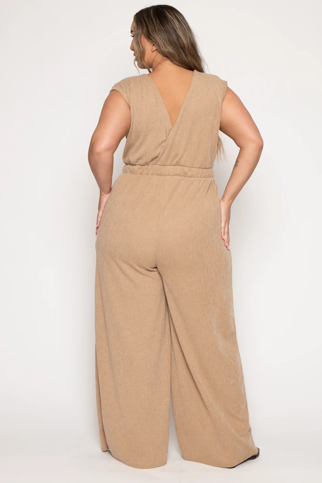 Plus Size Adele  Jumpsuit - Taupe