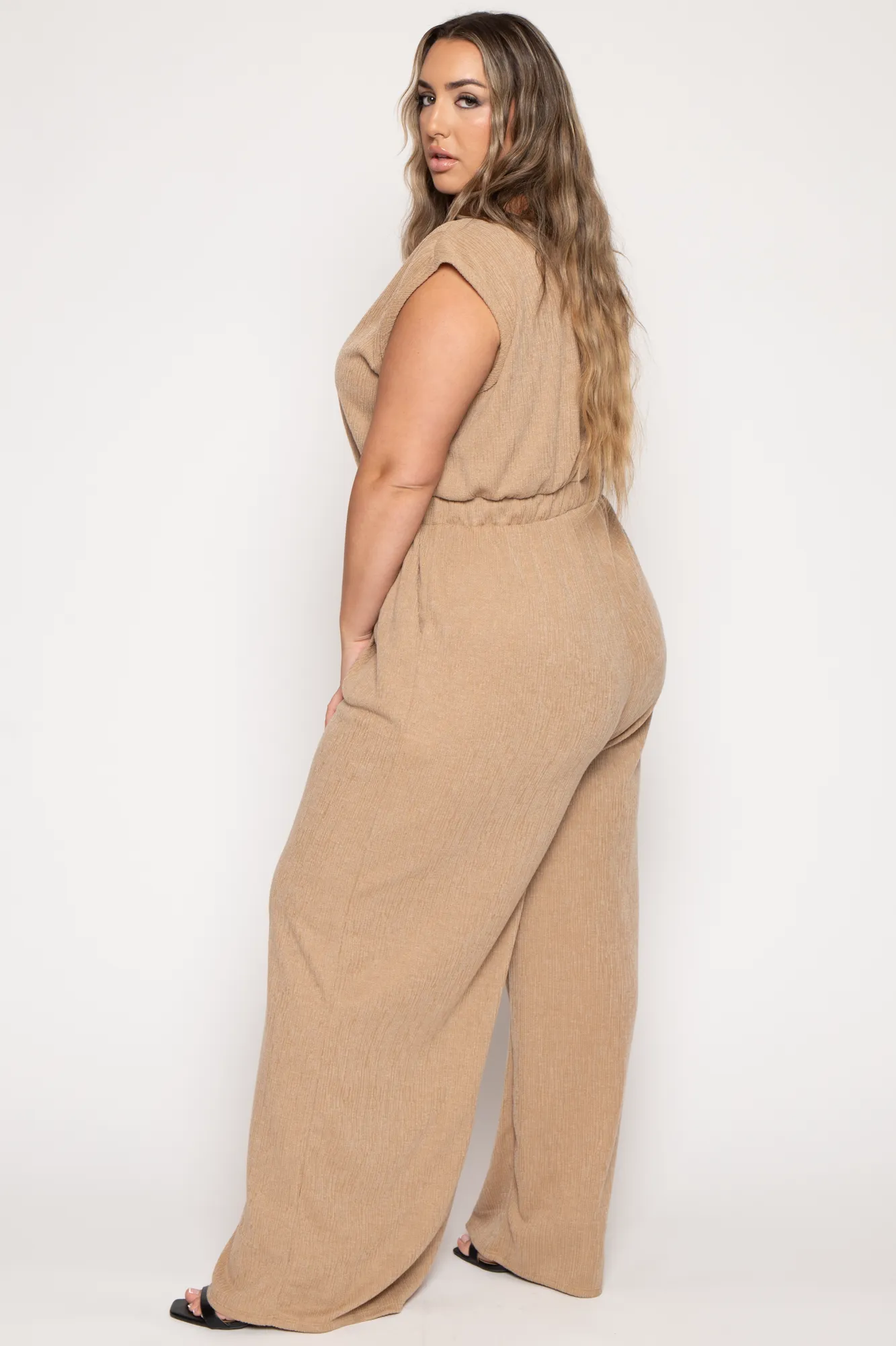 Plus Size Adele  Jumpsuit - Taupe