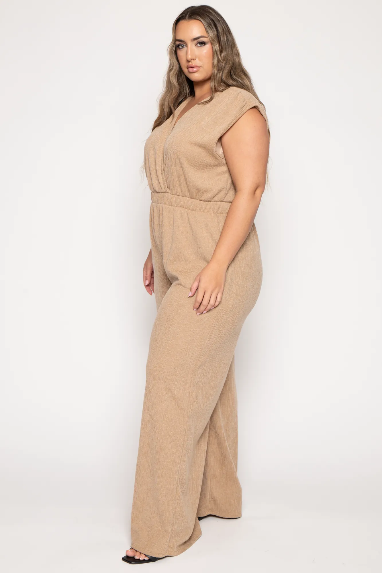 Plus Size Adele  Jumpsuit - Taupe
