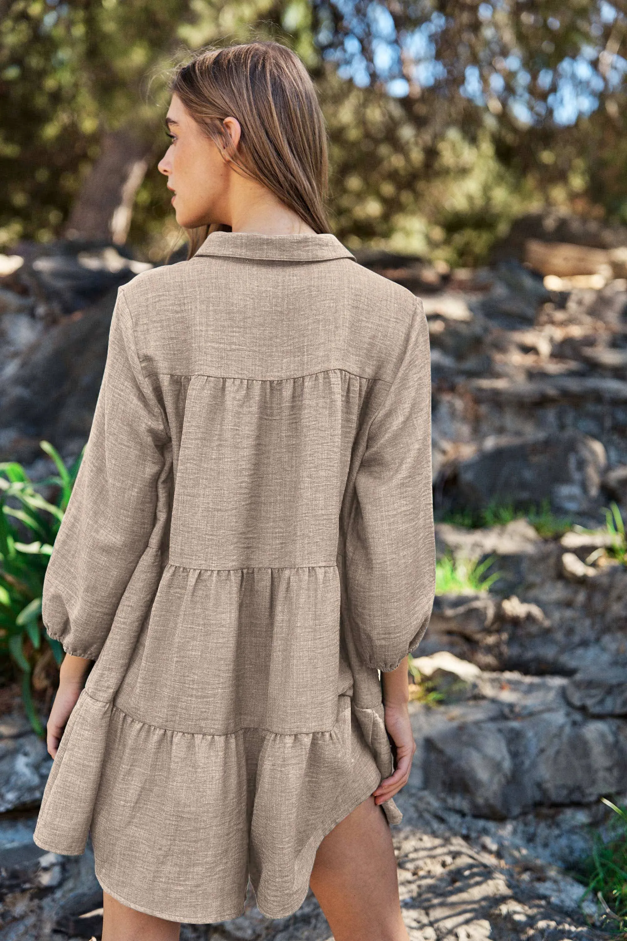 Plus Taupe Button Down Romper