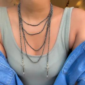 Pyrite Dagger Wrap Necklace