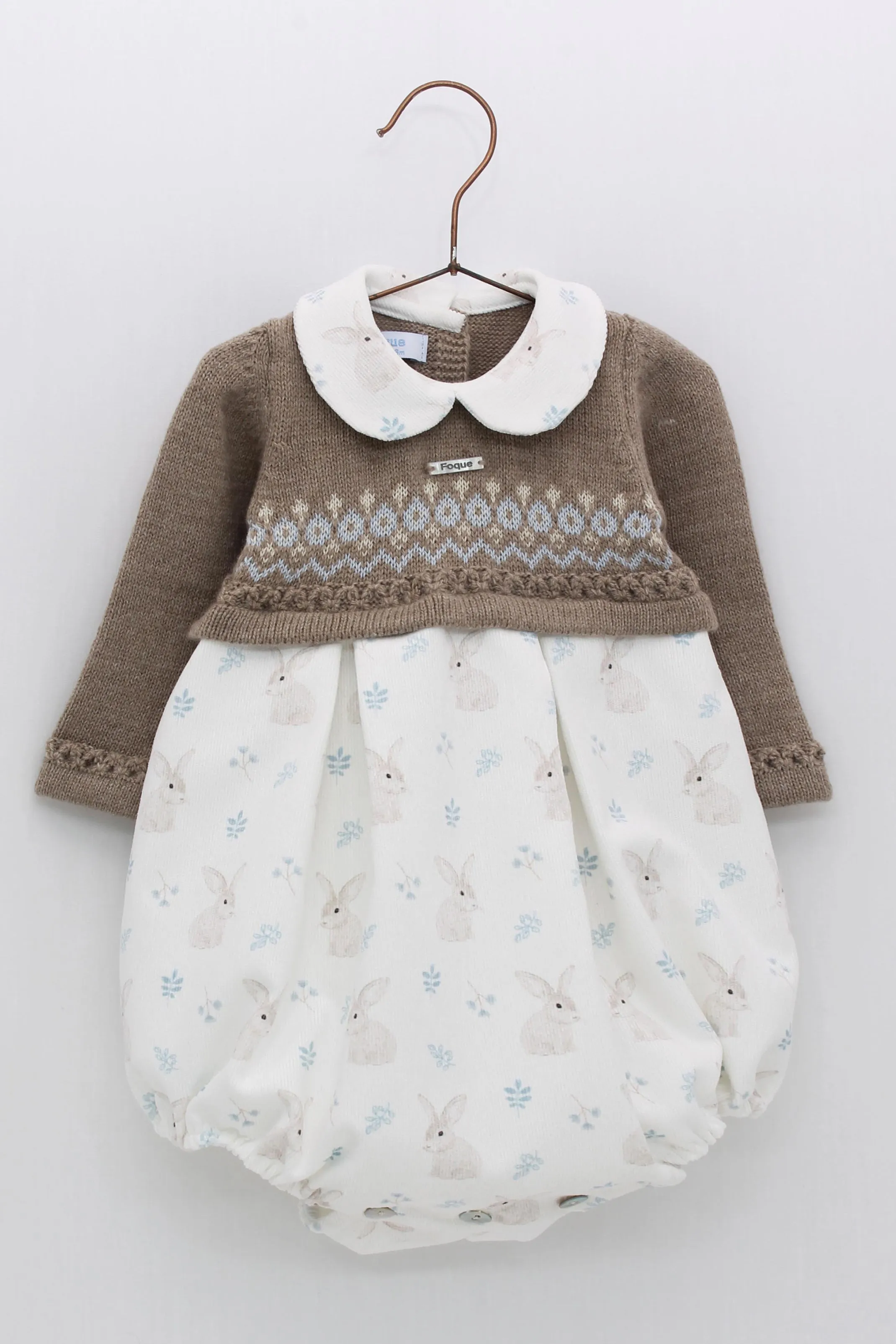 "Leroy" Taupe Alpaca Wool Bunny Romper