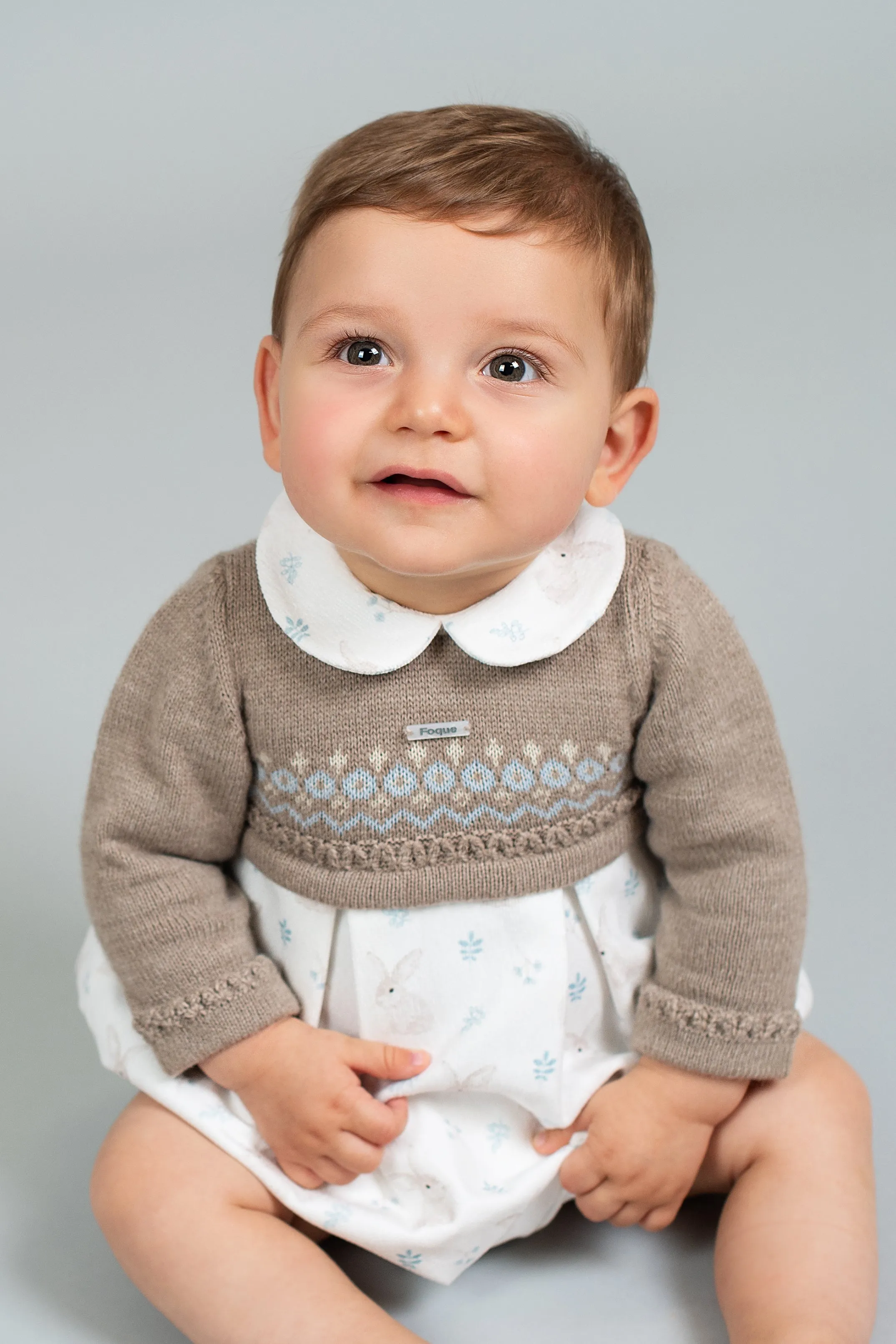 "Leroy" Taupe Alpaca Wool Bunny Romper