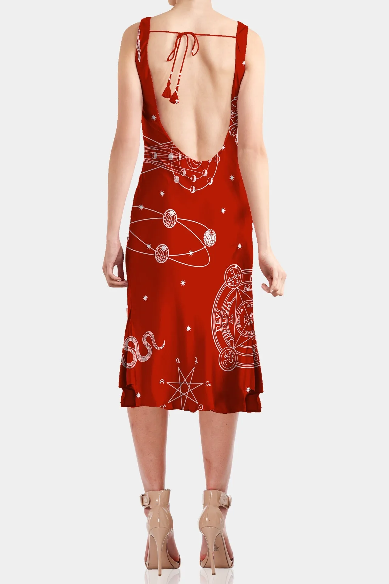 Red Camisole Midi Dress