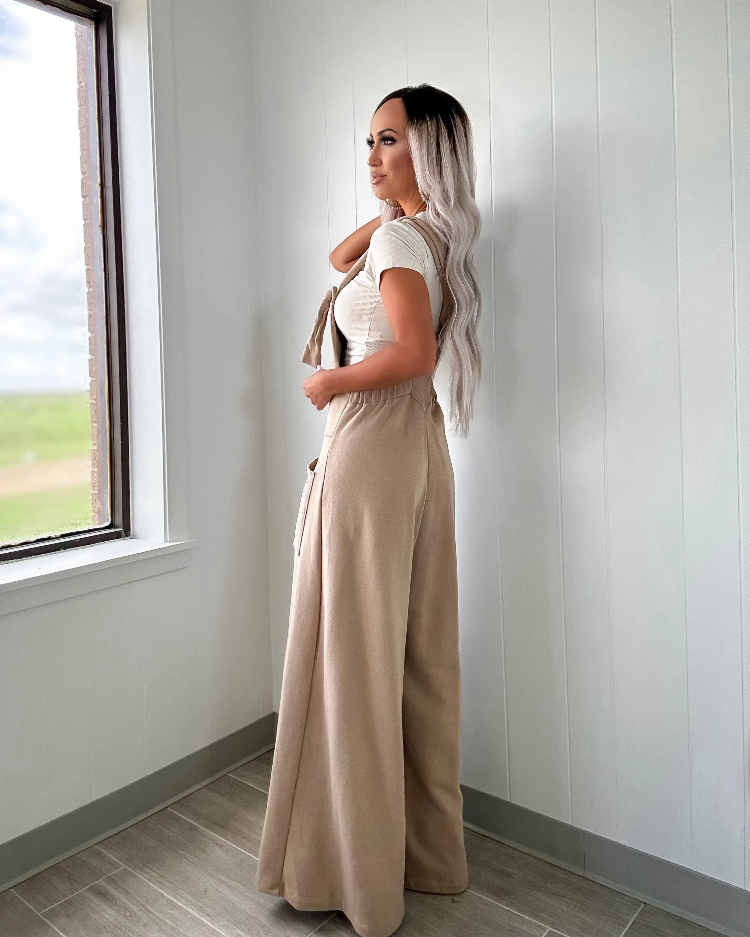 Rustic Charm Pocket Jumpsuit - Taupe