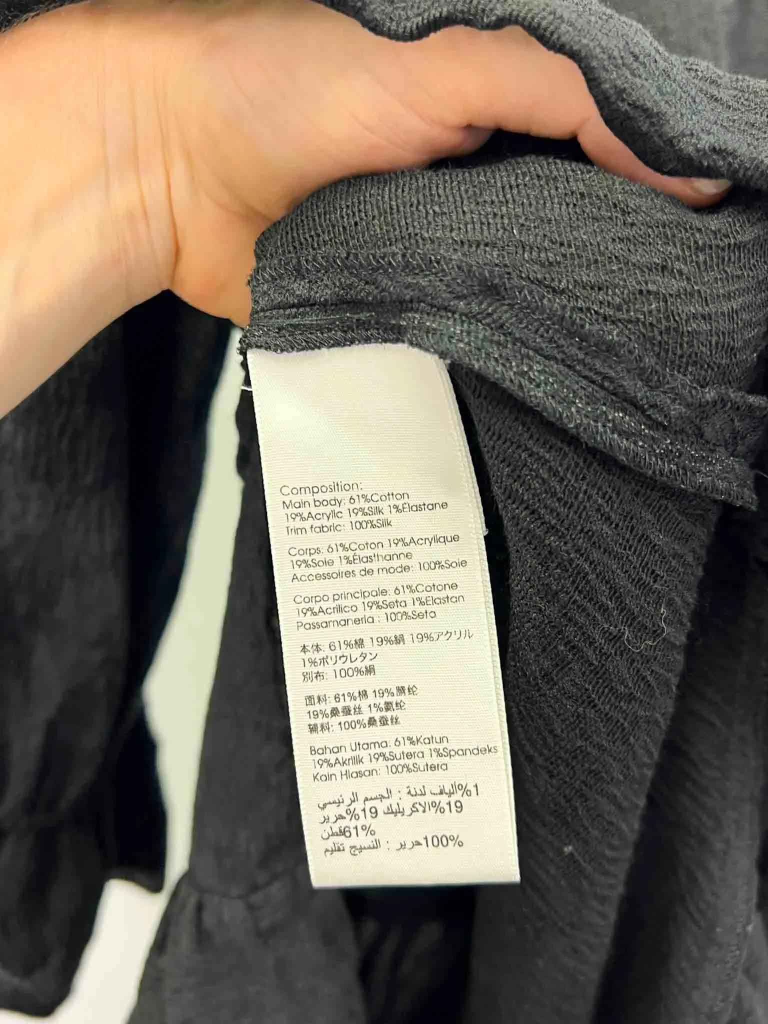 Size 0 (8) | 3.1 Phillip Lim Black Silk Blend Textured Midi Dress