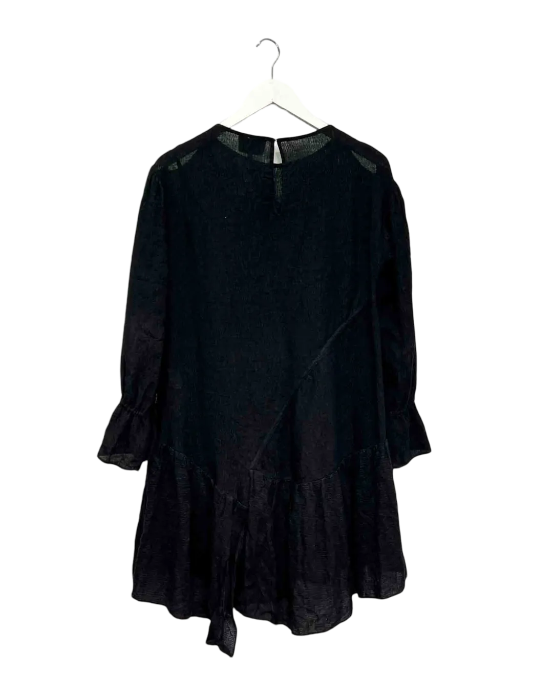 Size 0 (8) | 3.1 Phillip Lim Black Silk Blend Textured Midi Dress