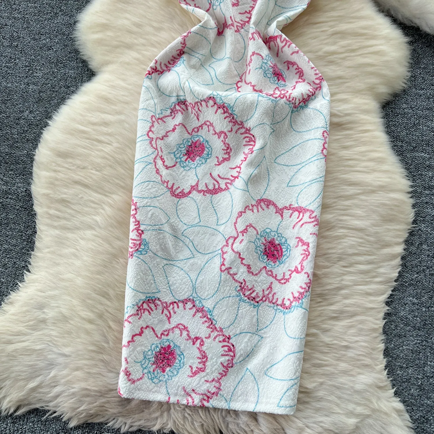 Square Neckline Printed Slip Dress