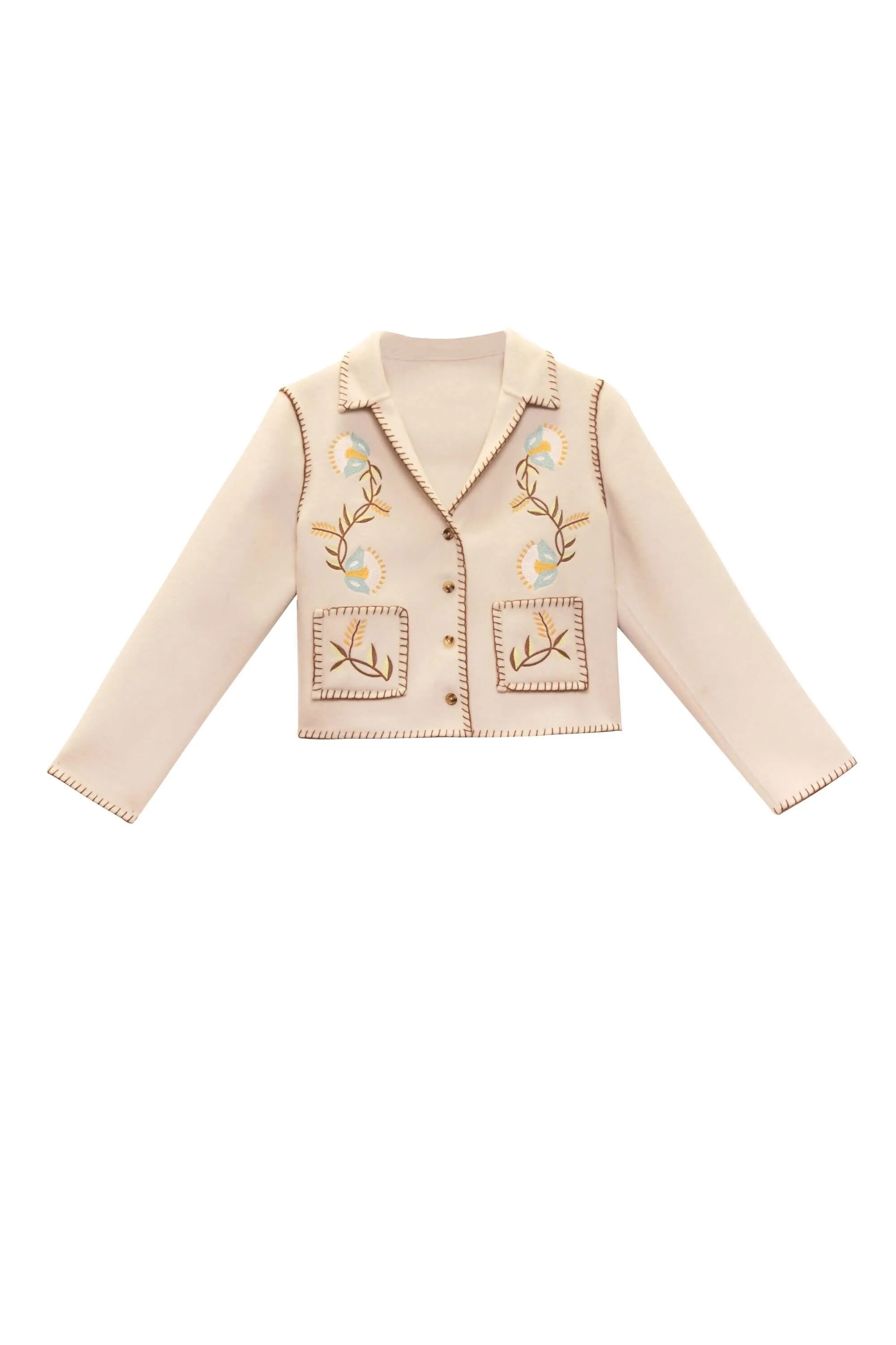 sunday - tulip vine embroidery cream