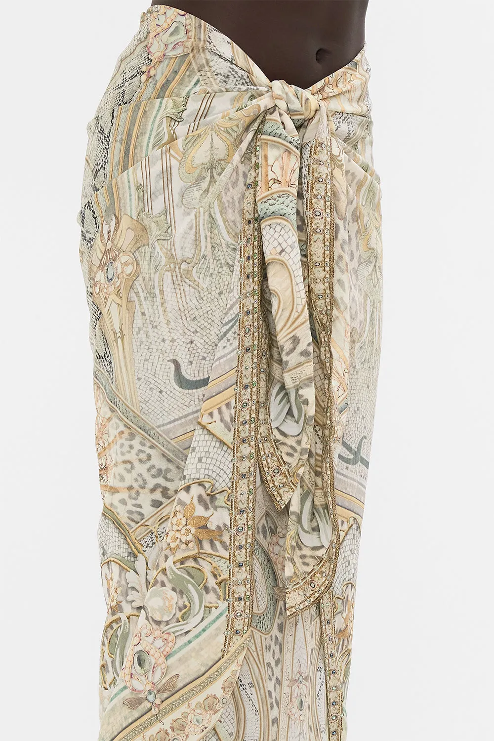 TIE FRONT SKIRT IVORY TOWER TALES