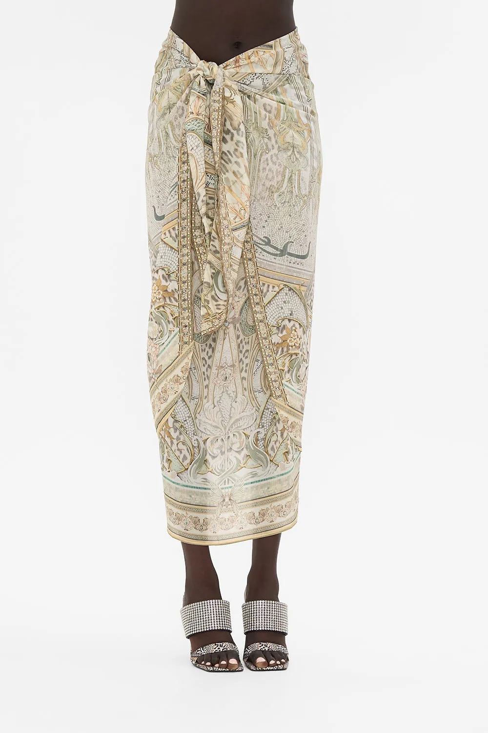 TIE FRONT SKIRT IVORY TOWER TALES
