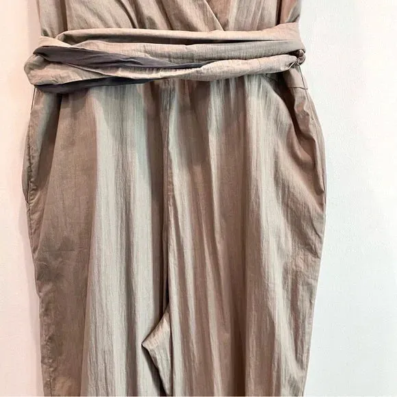 V-Neck Sash Belt Jogger Jumpsuit