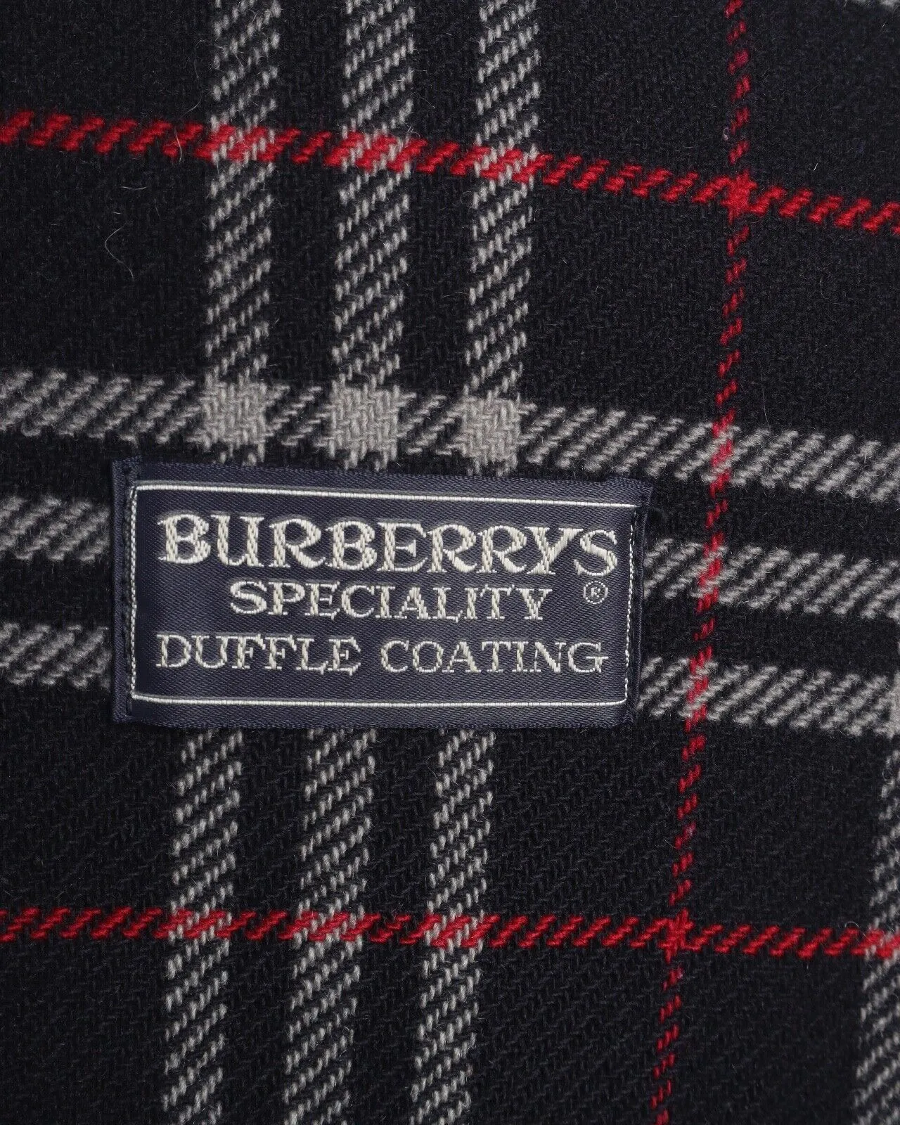 Vintage BURBERRY'S Duffle Coat Navy Blue Wool Men's Overcoat Size ~ XL
