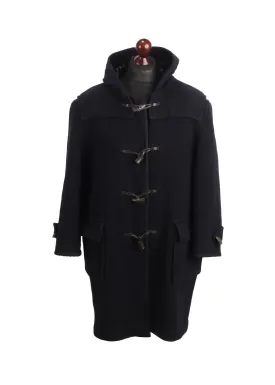 Vintage BURBERRY'S Duffle Coat Navy Blue Wool Men's Overcoat Size ~ XL