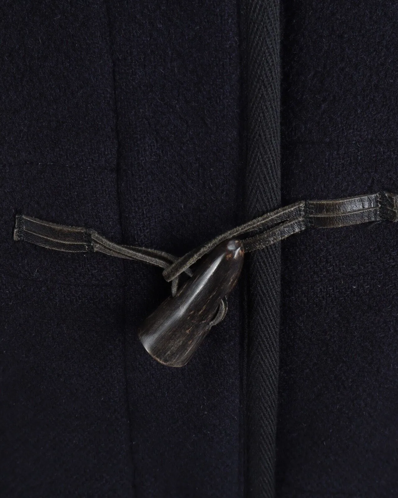 Vintage BURBERRY'S Duffle Coat Navy Blue Wool Men's Overcoat Size ~ XL