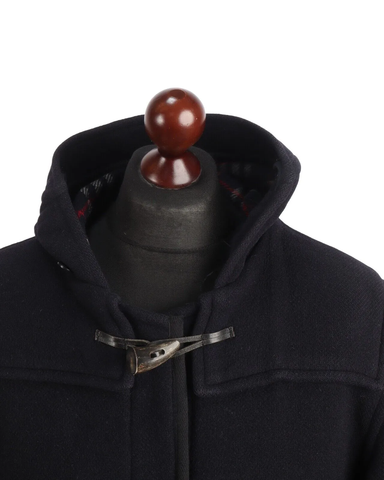 Vintage BURBERRY'S Duffle Coat Navy Blue Wool Men's Overcoat Size ~ XL