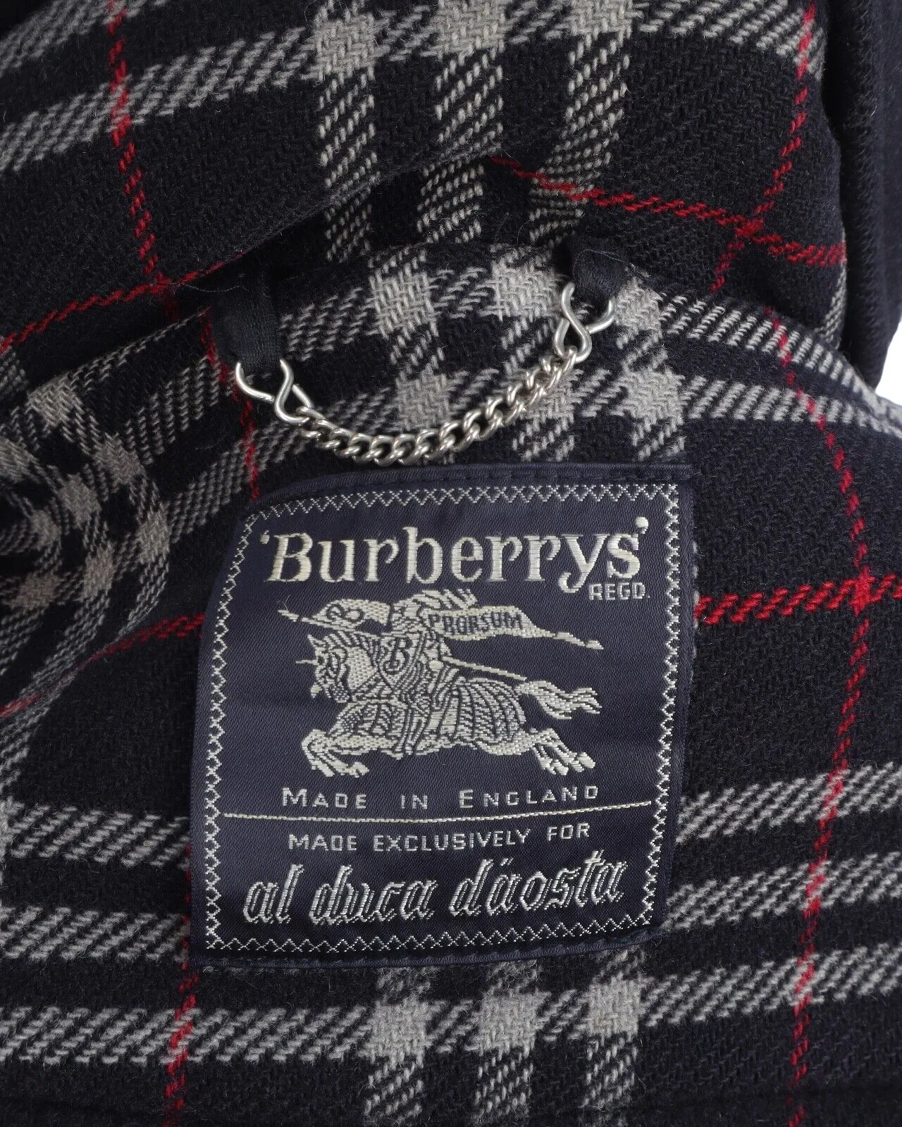 Vintage BURBERRY'S Duffle Coat Navy Blue Wool Men's Overcoat Size ~ XL