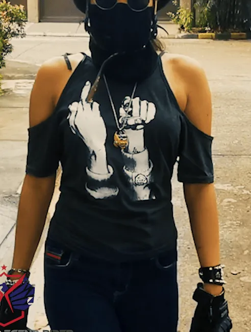 Women's Edgy Rose Skull Top