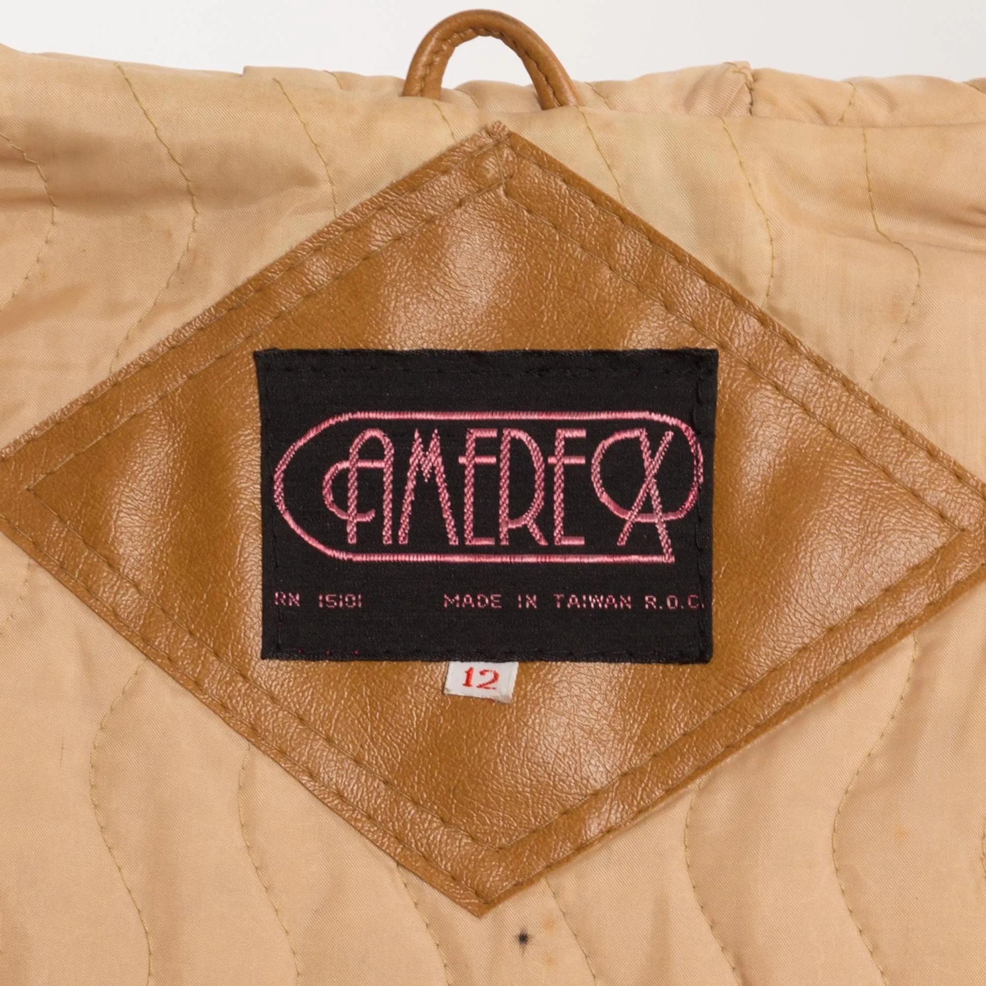 XS 70 Caramel Faux Leather Hooded Duffle Coat